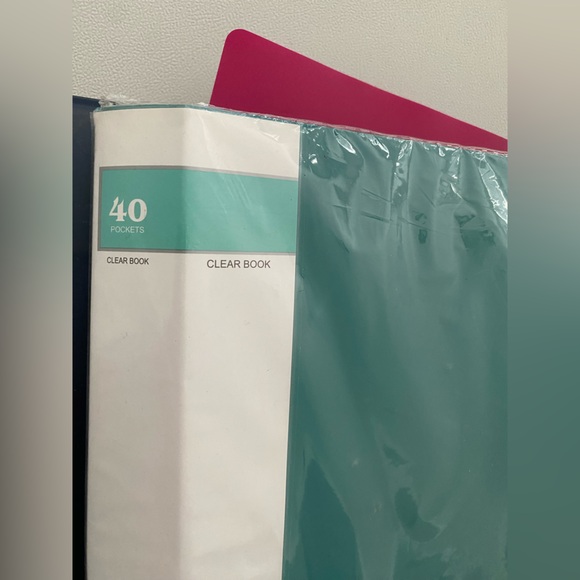 Set of colorful files clear Book folders & paper covers pink green yellow NWT - Picture 7 of 11